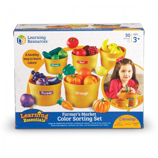 Навчальний ігровий набір-сортер Learning Resources Фермерський ринок, овочі, фрукти та кольори LER3060