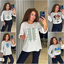 Оригінальна блуза з довгим рукавом софт норма та батал