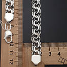 Широкий срібний браслет Бісмарк чоловічий масивний. Ширина 10 мм. Срібло 925. Довжина 24 см, фото 5