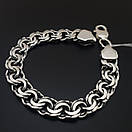 Широкий срібний браслет чоловічий Бісмарк масивний. Ширина 10 мм. Срібло 925. Довжина 22 см, фото 7