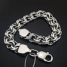 Широкий срібний браслет Бісмарк чоловічий масивний. Ширина 10 мм. Срібло 925. Довжина 24 см, фото 9