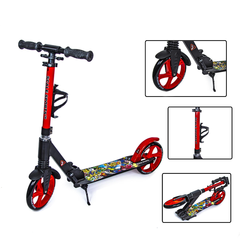 Міський алюмінієвий самокат складаний Scale Sports SS-15 двоколісний 200 мм Orange для підлітків і дорослих, фото 1