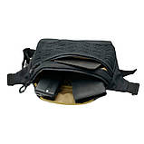 Чоловіча сумка бананка на пояс тактична, чорна з патч панеллю, матеріал Оксфорд, фото 4