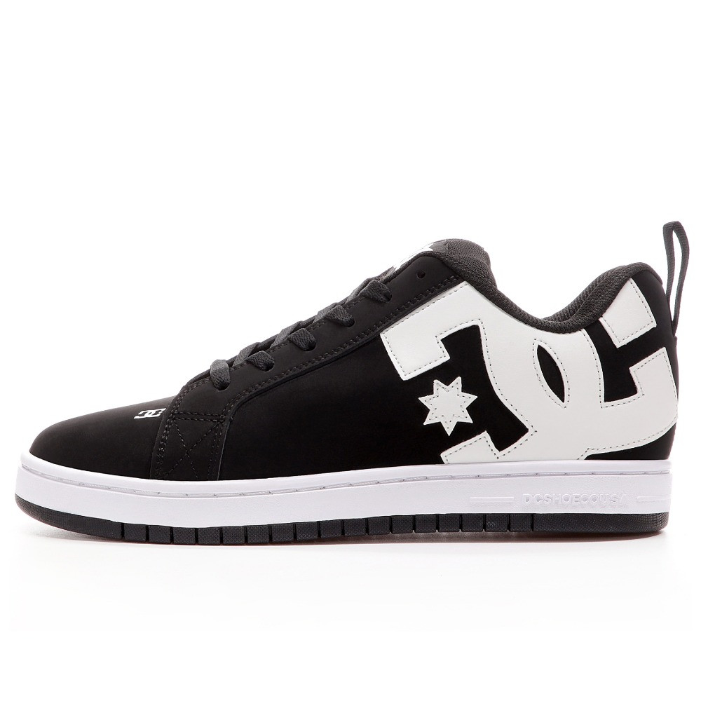 Чоловічі / жіночі кросівки DC Shoes Court Graffik Black White 300529, чорні кросівки дс корт графік чорно-білі