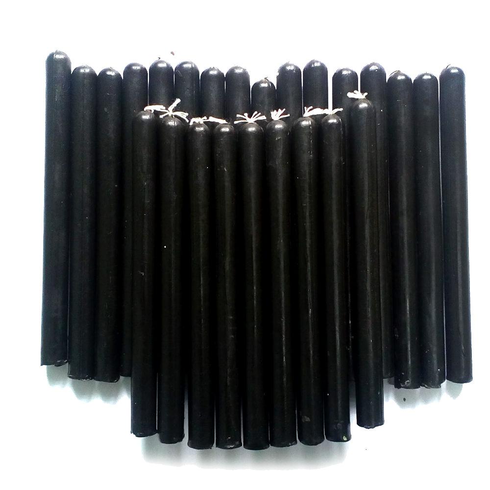Упаковка свічок чорні 12 см 25 шт, фото 1