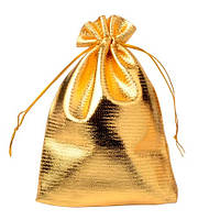 Мешочек подарочный из парчи 10x15см 100шт на затяжках, золото ep