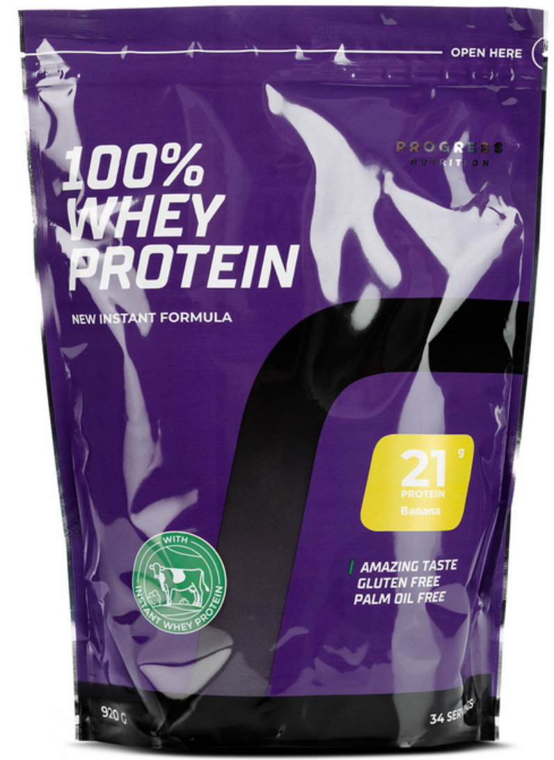 Протеїн сироватковий Progress Nutrition 100% Whey Protein 920g банан