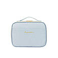 Косметичка органайзер подвійна дорожній/несесер блакитна на золотистій блискавці 8786, фото 4