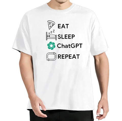 Футболка "EAT, SLEEP, ChatGPT, REPEAT"