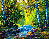 Рисование по номерам Ручей в лесу Картины по номерам 40х50 см Картина по цифрам красками Rainbow Art GX45159