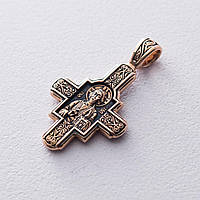 Золотой крест «Господь Вседержитель. Великомученик Пантелеимон Целитель» п01876 Оникс XN, код: 6731627