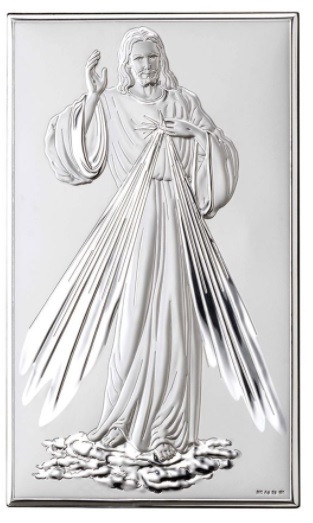 Срібна ікона "Ісус Милосердний" (150х90мм.)