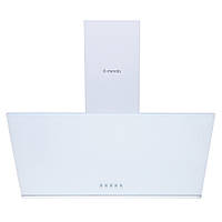 Белая кухонная вытяжка Minola HDN 5232 WH/INOX 700 LED, наклонная пристенная декоративная настенная, 50 см