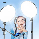 Кругла світлодіодна лампа BD-HP-19 (45см) для фото та відео зйомки з пультом та штативом, 120 Вт, фото 3