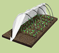 Парник Мини-теплица длина 12м, Плотность агроволокна 60 г/м2, Выдерживает заморозки до - 10 °C