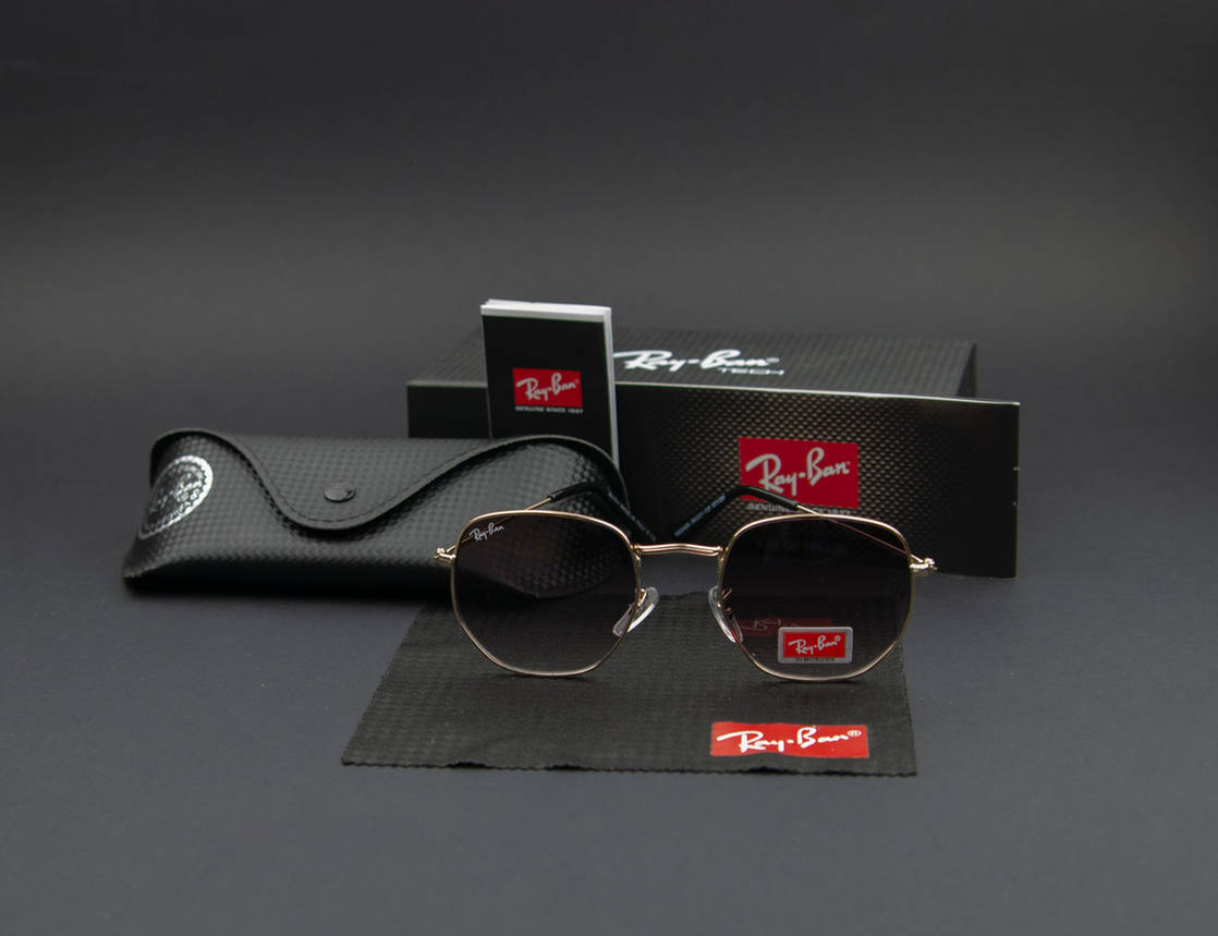 Сонцезахисні окуляри RAY BAN (арт. RB3548N) золота оправа/лінза градієнт, фото 1