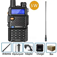 Радиостанция Baofeng UV 5R (5W) + Антенна Abbree AR-771 VHF/UHF в подарок