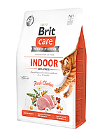 Сухой корм Брит Brit Care Indoor Anti-Stress с курицей для снижения уровня стресса у домашних кошек, 400 г