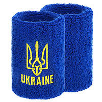 Напульсники спортивные махровые Україна для тренировок бега баскетбола SP-Sport 9282 2шт Blue