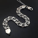 Широкий срібний браслет Бісмарк чоловічий масивний. Ширина 10 мм. Срібло 925. Довжина 24 см, фото 10