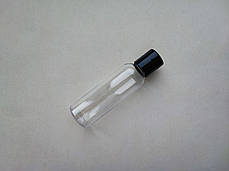 60 - 66 мл Круглий флакон прозорий ПЕТ з кришкою диск-топ чорний 20/410 з ковпачком, закруткою для рідин, сипких матеріалів, фото 2