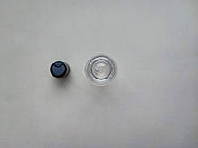 60 - 66 мл Круглий флакон прозорий ПЕТ з кришкою диск-топ чорний 20/410 з ковпачком, закруткою для рідин, сипких матеріалів, фото 5