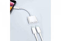 Переходник для iPhone на Audio Lightning адаптер iPad/iPod/iPhone Foxconn (A14646)Белый