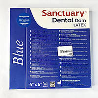 Хустки для раббердаму латексні Dental Dam Sanctuary блакитні