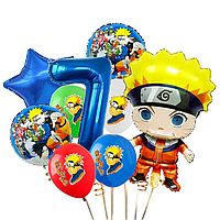 Фонтан з кульок Наруто Мінато Наміказе з цифрою та латексними кульками