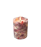 Ботанічна свічка з пелюстками тюльпану, 9*6,5 см, без аромату, 35 годин горіння