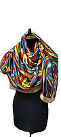 Палантин, шаль Gucci женский шелковый абстракция разноцветный (AB01)