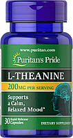 Теанин Puritan's Pride L-Theanine 200 mg 30 Caps FS, код: 7538248
