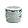 Ланч бокс двосекційний Lunch Box 1.0L Grey металевий харчовий контейнер, судочок для їжі з секціями, фото 3