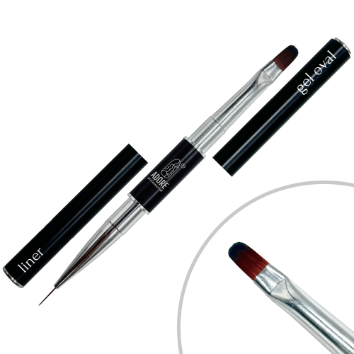 Двохсторонній пензлик Adore Gel Oval & Liner, фото 1