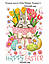 Набір наклейок на вікна стіни Happy Easter Кролик із букетом (зайці тюльпани яйця) Набір S 550х750мм матова, фото 6