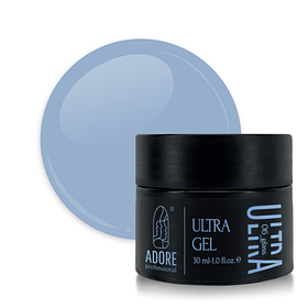 Кольоровий гель для нарощення нігтів Adore Ultra gel №06 – ultraglass, сіро-блакитний, 30 мл