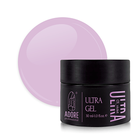 Кольоровий гель для нарощення нігтів Adore Ultra gel №01 – ultraviolet, димчасто-лавандовий, 30 мл
