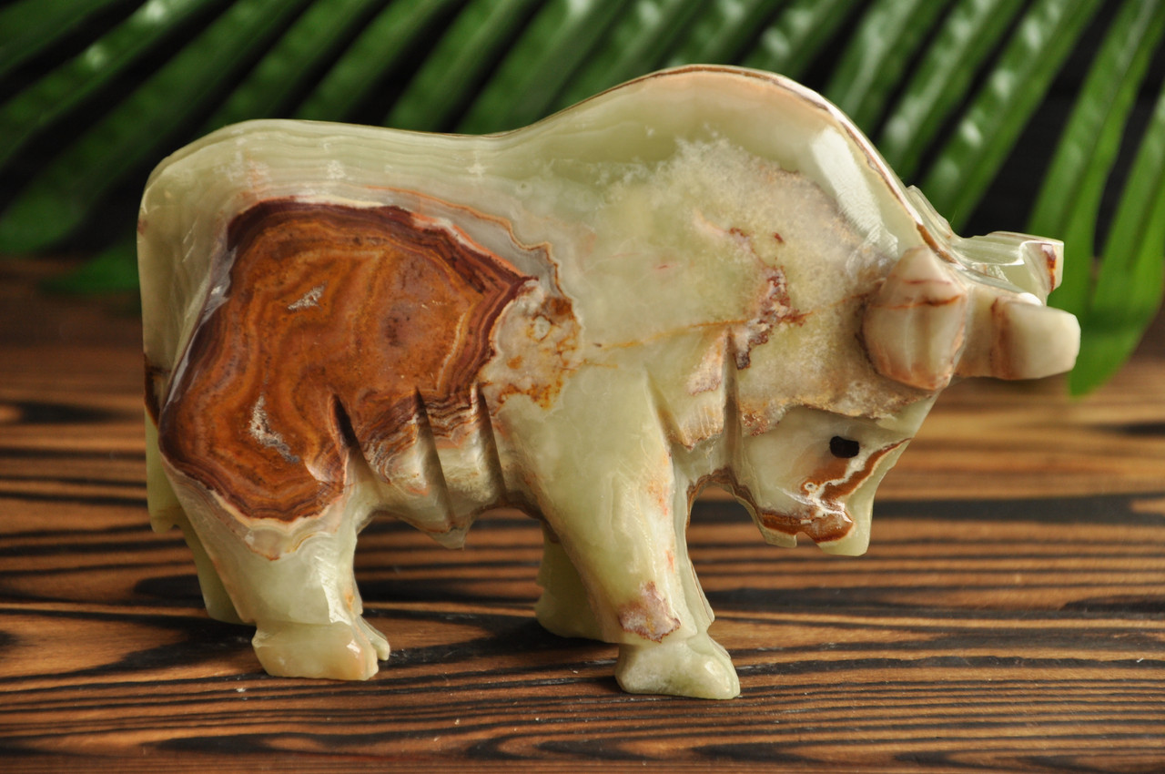 Бик з натурального каменю онікс, 15 см (колір, як на фото), фото 1