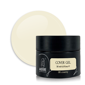 Камуфлюючий гель для нарощення нігтів Adore Cover builder gel №08 - creamy, вершковий, 30 мл