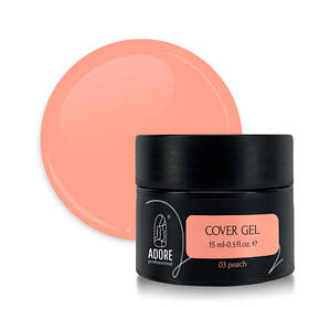 Камуфлюючий гель для нарощення нігтів Adore Cover builder gel №03 – peach, персиковий, 15 мл