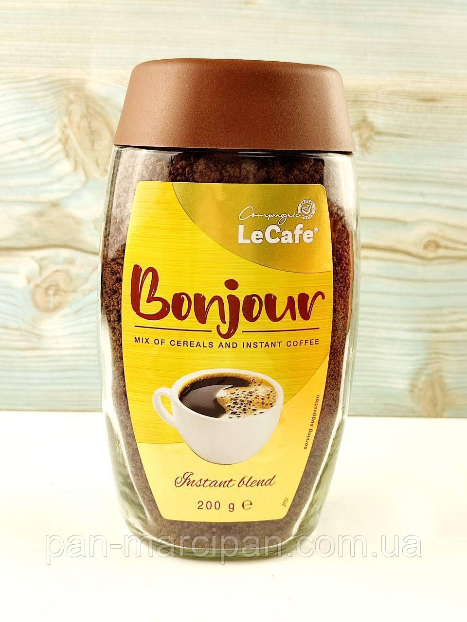 Кава розчинна зі злаками Le Cafe Bonjour 200г Польща, фото 1
