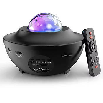 Нічник-проектор Зоряне небо + пульт, від USB / Проектор з блютуз колонкою / Проектор з лазерним світлом