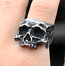 Кільце печатка перстень чоловіче сталеве DOLLA 19 з медичної нержавіючої сталі 316L з Черепом, фото 5