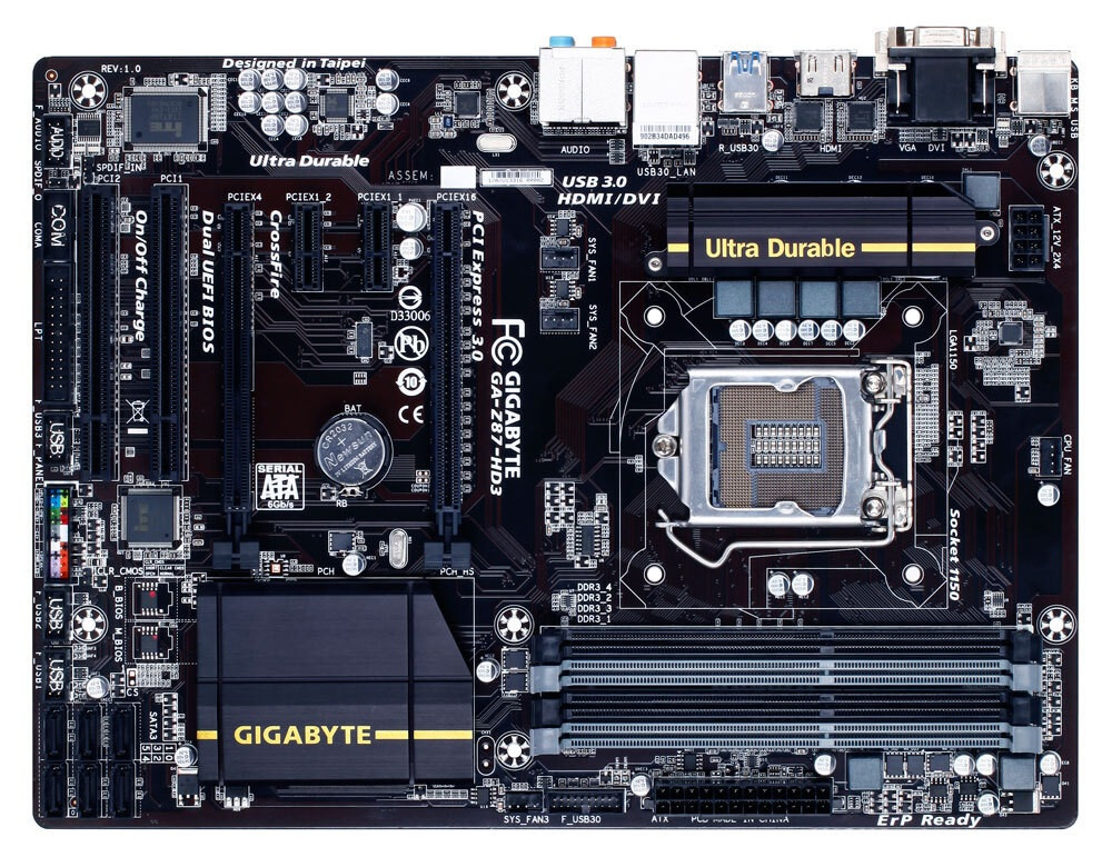 Материнська плата  Gigabyte GA-Z87-HD3    Socket 1150 Гарантия 3 мес.