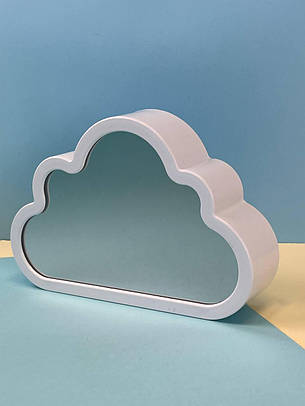 Настільна лампа нескінченне дзеркало "Тюльпани в хмаринці" LED night lamp CLOUD, біла, фото 3