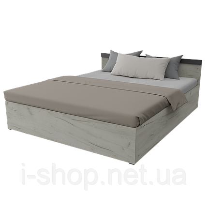 Ліжко двоспальне без вкладу Неман СІМПЛ 160х200 Дуб Крафт білий, фото 2
