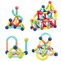 Детский магнитный 3D конструктор 36 деталей 26 палочек 10 шариков в кейсе