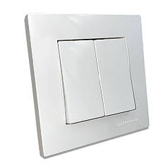 Вимикач Mutlusan Rita вбудований 2 кл. білий 47-00-01