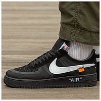 Мужские кроссовки Nike Air Force 1 Low x Off-White Black AO4606-001, черные кроссовки найк аир форс офф вайт