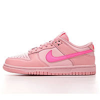 Женские кроссовки Nike SB Dunk Low GS Triple Pink DH9756-600, розовые кожаные кроссовки найк сб данк гс